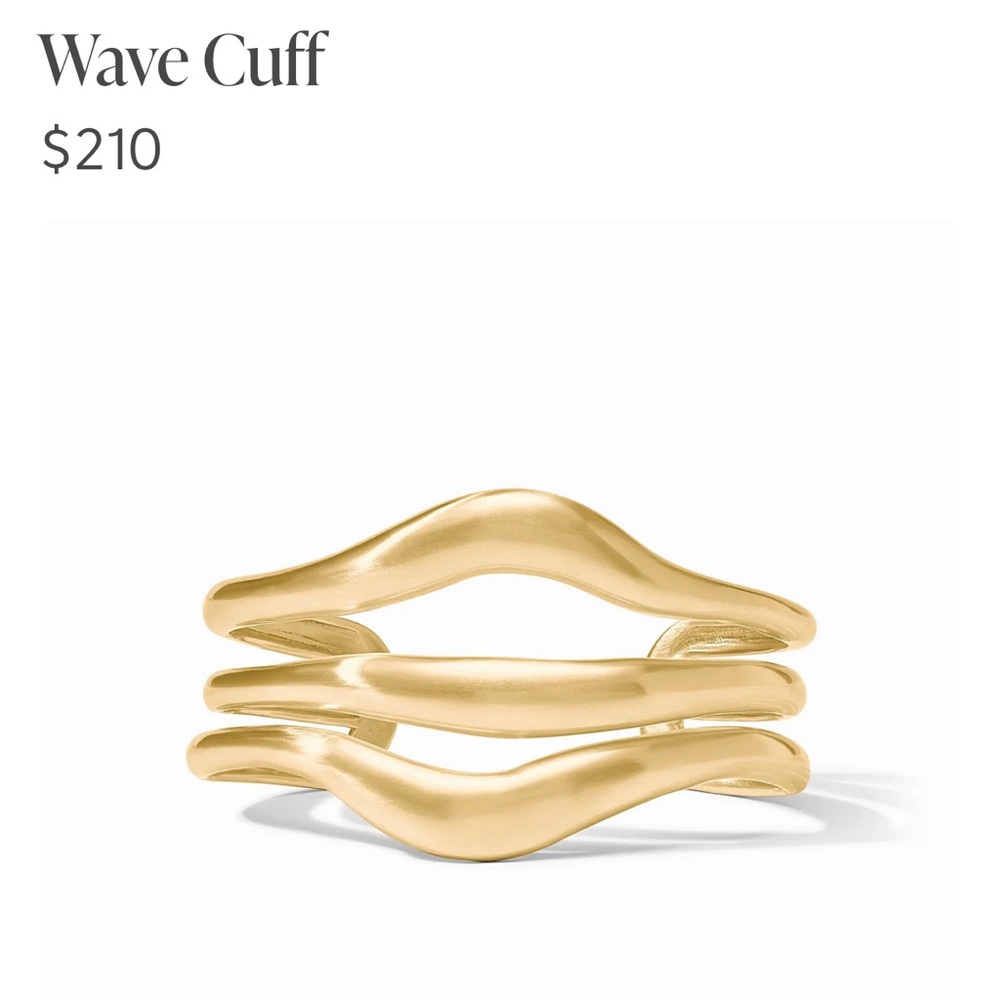 Like New (Worn Once) - Julie Vos Gold Wave Cuff Bracelet